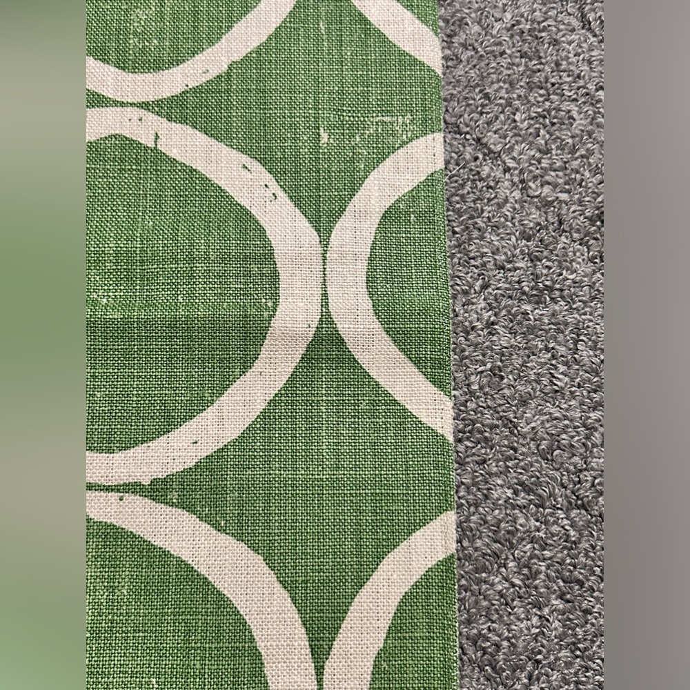 Lee Jofa Fabric Sample Remnant Circles Forest Linen Green Blithfield Crafts - Picture 15 of 16